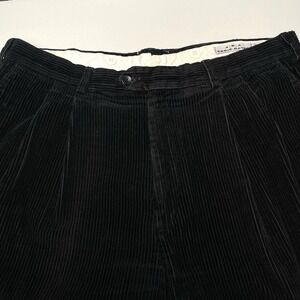 90s AKA Eddie Bauer Corduroy Trousers 35 (36x29) Relaxed Black USA Grandpa